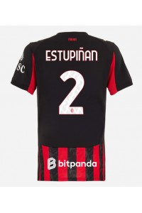 AC Milan Pervis Estupinan #2 Jalkapallovaatteet Naisten Kotipaita 2025-26 Lyhythihainen
